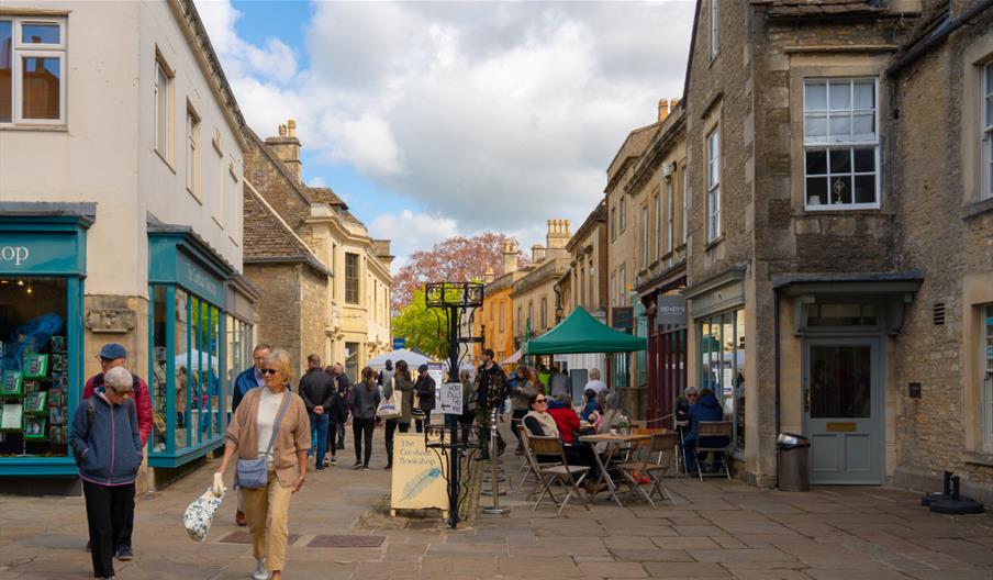 Corsham High Street with shoppers
