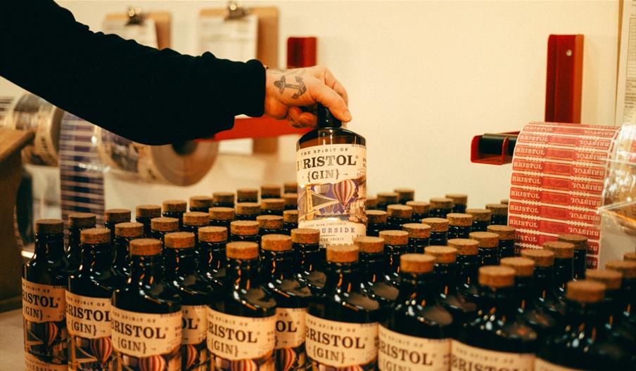 Bottles of gin at the Spirit of Bristol distillery