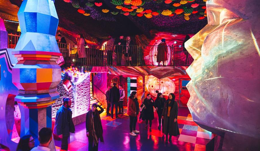 Wake the tiger group exploring colourful room