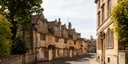 Church Street in Corsham - a row of Cotswold sandstone looking houses