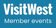 Visit West logo on a blue background