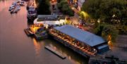 Harbour House External evening drone shot